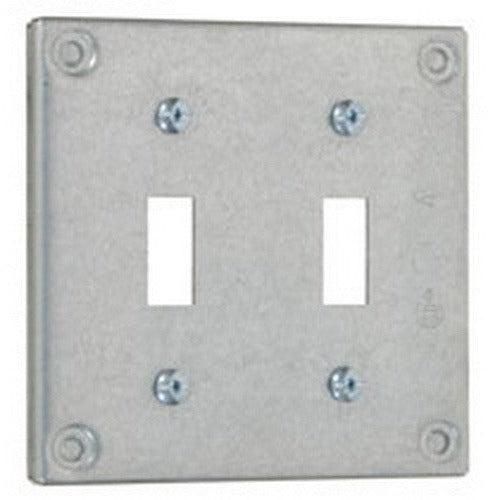 4" Square Cover Two Toggle Switch (8367) (50082)