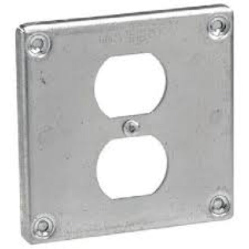 4" Square Cover Duplex Receptacle (8365) (50081)