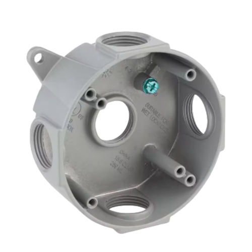 Round Weatherproof Box  5x1/2" holes (5568) (60375)