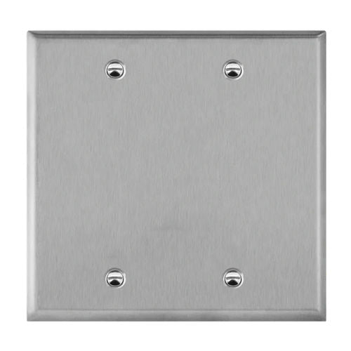 Two Gang Stainless Steel Blank Wall plate (7702) (50391)