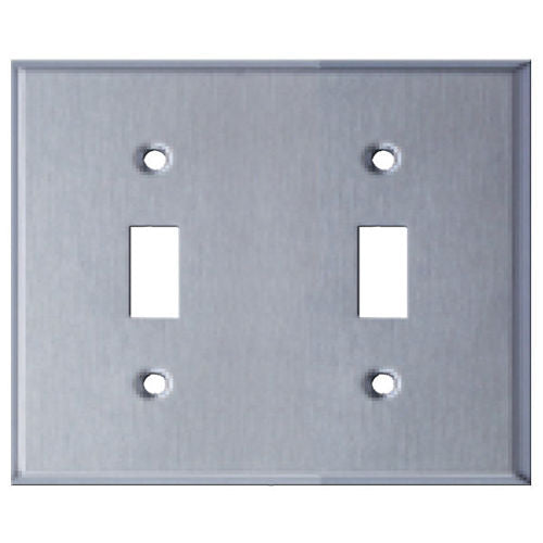 Two Gang Stainless Steel Toggle Wallplate (7712) (50393)