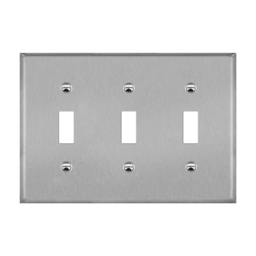 Three Gang Stainless Steel Toggle Wall plate (7713) (50394)