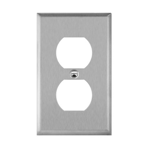 Single Gang Stainless Steel Duplex Wall plate (7721) (50395)