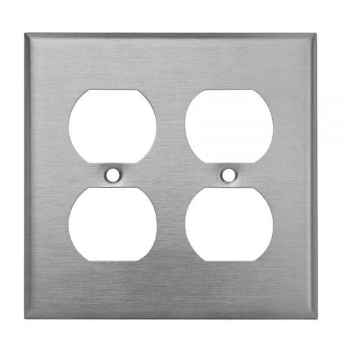Two Gang Stainless Steel Duplex Wall plate (7722) (50396)
