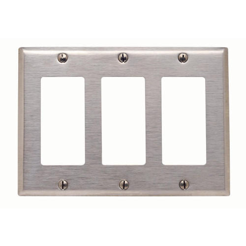 Three Gang Stainless Steel Decora Wall plate (7733) (50399)