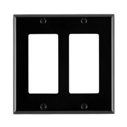 Decora Double Gang Plate Black