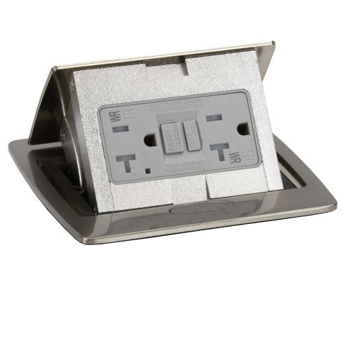 Nickel-plated brass kitchen countertop pop-up socket (661248-S-R20) (50210)