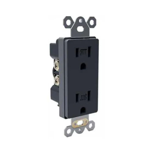 15 Amp TR Decora Receptacle Black