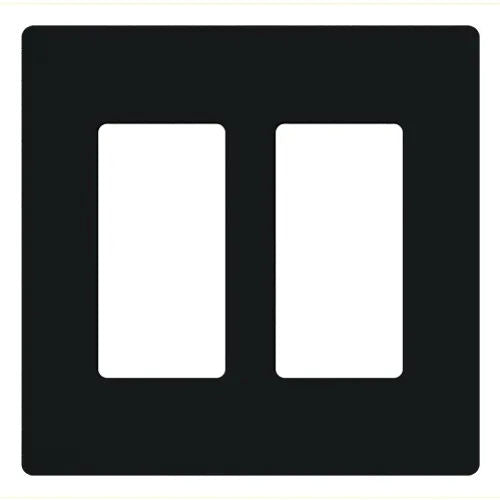 Screwless Double Gang Plate Black (YGC-004-NS/BK) (60760)