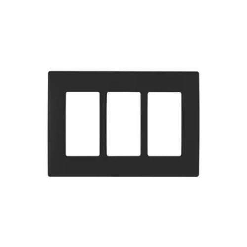 Screwless Three Gang Plate Black (YGC-005NS/BK) (60761)