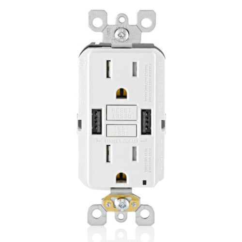 15Amp GFCI 1 Light TR Receptacle With USB